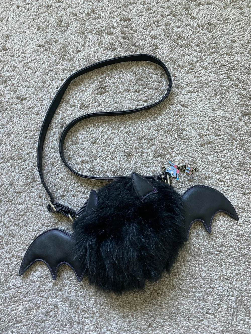 Disney Store Vampirina Bat purse Faux Fur Vegan Key Ring